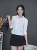 Sơ mi tay phồng viền đôi