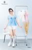 Áo babydoll tơ xốp hoa 2 tầng