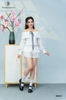 Set short sọc chỉ trễ vai dây nơ