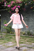 Áo baby doll tay ngắn xếp li nút màu DAD1 mềm mại