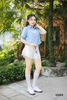 Áo sơ mi crop xốp ô nút hoa IAD2 xinh xắn