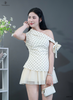 Set áo lệch vai, cv lưới