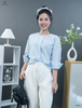 Sơ mi sọc cổ trụ