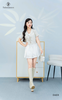 Áo linen crop cổ vest buộc nơ