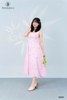 Đầm midi sọc nơ đan chéo lưng