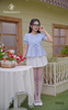 Áo baby doll tay phồng xếp li buộc nơ DAD2 dịu dàng