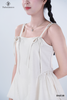 Áo linen 2 dây thắt nơ dáng xòe