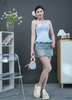 Chân váy jean ngắn line kiểu