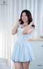Đầm thủy thủ cotton sọc bí