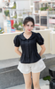 Áo baby cổ sen xếp li phối ren TD