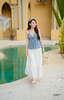 Áo linen cổ yếm xòe cut lưng