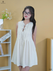 Đầm linen suông xếp li