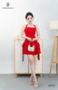Đầm CT xòe cổ yếm nơ hông