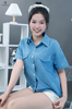 Sơ mi denim chỉ nổi