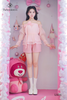 Set áo cup tơ đính nơ, short lưng chun LSD1