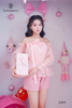 Set áo cup tơ đính nơ, short lưng chun LSD1