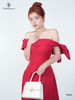 Đầm xòe midi thắt nơ vai