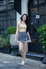 CV A xẻ đính nơ chân ren
