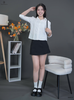 Sơ mi tay phồng viền đôi