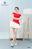 Áo body gân lệch vai xéo tà