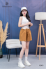 Quần short kaki lưng chun phối trắng