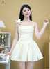 Đầm lụa xòe cài hoa (kèm quần)