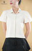 Áo crop linen cổ ren tay phồng
