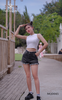Quần short jean lưng tua rua MQD045 phá cách