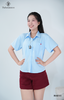 Sơ mi tay ngắn thêu hoa túi