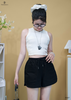 Short kaki xẻ line