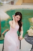 Đầm voan tơ maxi cổ yếm