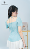 Áo xốp gân cổ yếm cut chun vai