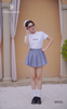 Chân váy jean A ngắn xếp li HVD1 năng động, trẻ trung