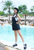 Yếm short jean rút hông