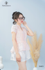 Áo babydoll tơ hoa hồng xếp li