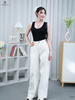 Quần kaki suông phối ren