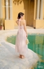 Đầm voan tơ maxi cổ yếm
