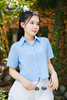 Áo sơ mi crop xốp ô nút hoa IAD2 xinh xắn