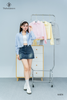 Áo sơ mi crop sọc túi xếp li