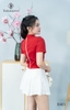 Áo cutout nút bọc đính dây nơ