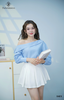 Áo sơ sọc vai xéo tay dài
