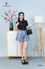 Quần short xếp li kèm dây thắt
