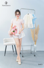 Áo babydoll tơ hoa hồng xếp li