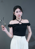 Áo trễ vai gân ren