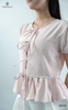 Áo babydoll sọc thắt nơ