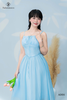 Đầm tơ 2 dây nhún ngực