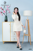 Đầm body gân tay loe dáng xòe