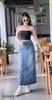 Chân váy jean dài line kiểu CVD003 thời trang, hiện đại
