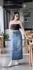 Chân váy jean dài line kiểu CVD003 thời trang, hiện đại