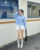 Phong cách trẻ trung với áo sơ mi crop túi nơ nút đôi AAD1